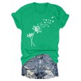 thumbnail image 2 of Nouveaux et Tendances T-Shirts Graphiques Uooqdmx pour Femmes, Hauts Floraux pour Femmes, Mode Plage pour Femmes, Mignons Col Rond Tournesol Graphique Décontracté Imprimé, Hauts de Printemps pour Femmes 2025, Vert L, 2 of 3