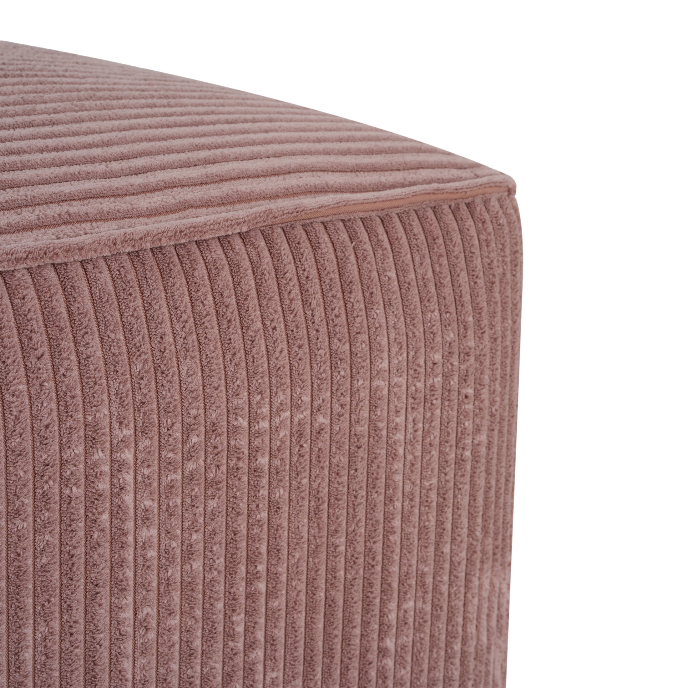 Christopher Knight Home 30.25" Corduroy Upholstered Sectional Ottoman, Wood Frame, Pink