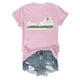 thumbnail image 3 of MKLEKYY Playeras Camisa De Manga Corta Con Cuello Redondo Y Estampado Liso Informal Para Mujer Talla M, 3 of 3
