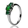 thumbnail image 2 of Emerald Wedding Ring - Silver Ring - Solitaire Wedding Ring - Engagement Ring - Anniversary, 5.5, 2 of 3