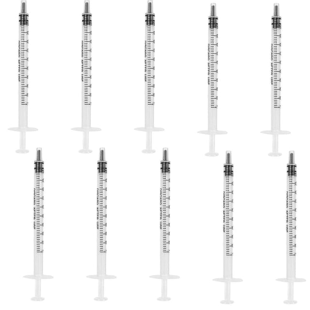 Jeringas de plástico de 1ml, 10 Uds., jeringa medidora sin aguja, jeringas reutilizables de 1ml, calostro estéril para uso científico