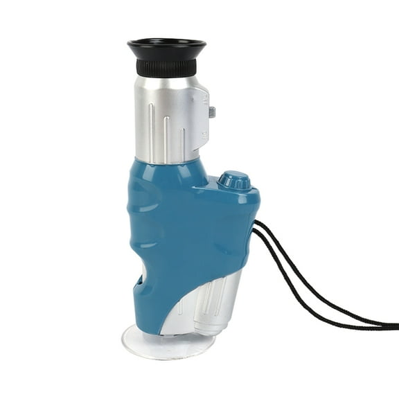 Kids Portable LED Stereo Microscope 20X-60X Handheld Microscope 6-inch Length