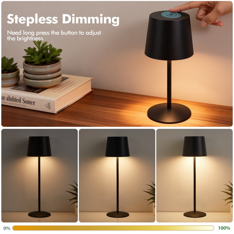 NATYSWAN Modern LED Desk Lamps 2-Pack, Rechargeable photo 8