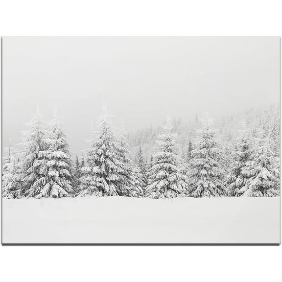Winter Forest posters Christmas Canvas Print Wall Art Christmas Decor Snowy Winter Landscape Evergreen Trees Watercolor Rustic Farmhouse Decor 12x16 Unframed