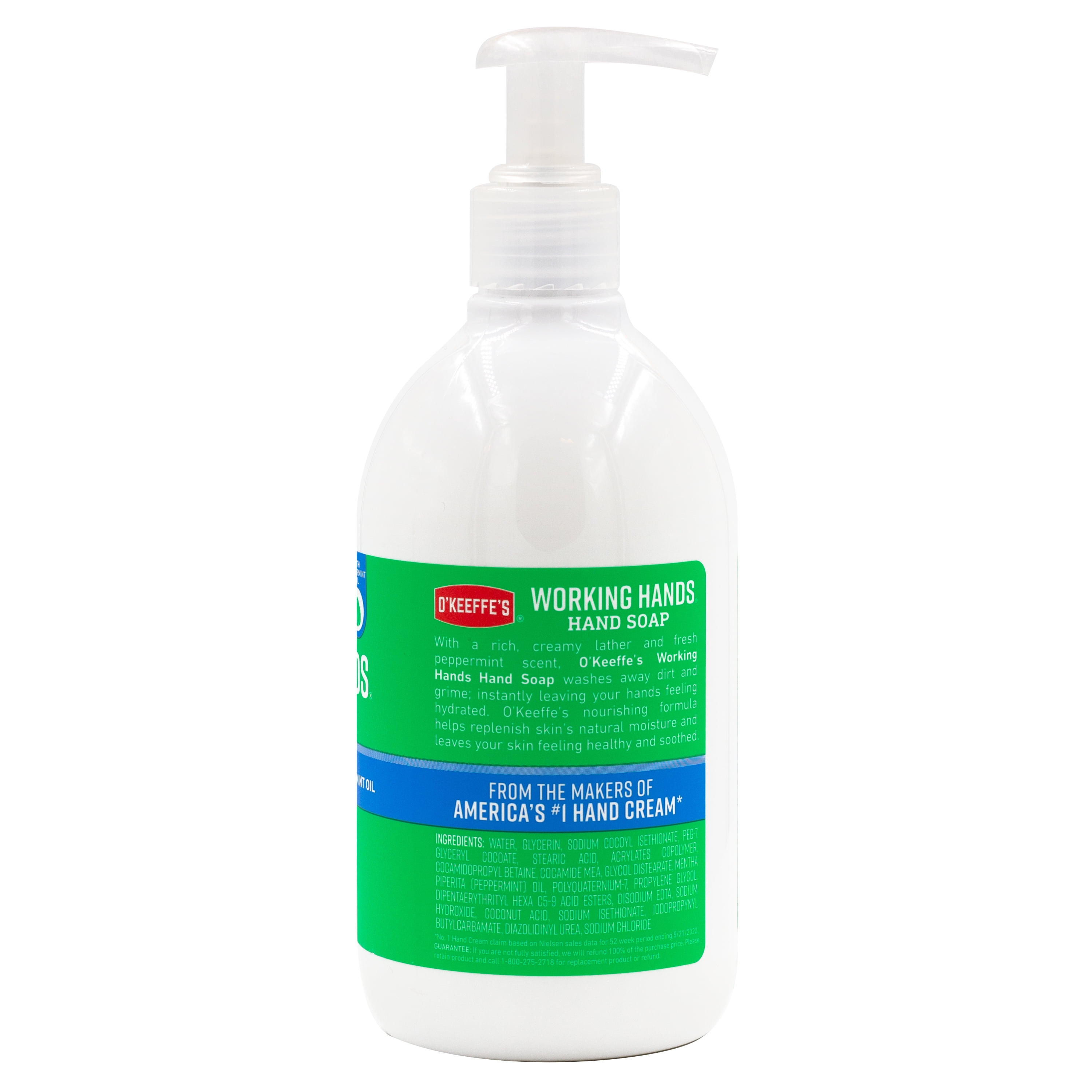O'Keeffe's Working Hands Moisturizing Liquid Hand Soap for Dry Skin, Peppermint, 12 fl oz (354 ml)
