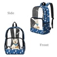thumbnail image 2 of SEANATIVE PVC Clear Backpack for Kids Transparent School Backpack Large Capacity Clear Bag Bookbag Daypack for Elementary Middle School, Westie Dog Paw Bone Blue West Highland White Terrier, 2 of 7