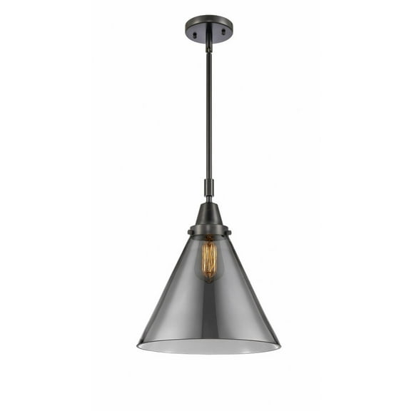 447-1S-BK-G43-L Innovations Lighting Cone - 1 Light Stem Hung Mini Pendant In Industrial Style-17.13 Inches Tall and 12 Inches Wide-Matte Black