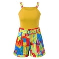 thumbnail image 4 of DHFJKG 2 Piece Sets For Women Summer Boho Outfits Floral Sleeveless Scoop Neck Tank Top High Waisted Shorts With Belt Beach Vacation Clothes Soft Outfit, 4 of 8