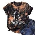 thumbnail image 4 of Blusa de manga corta con cuello redondo y estampado de lazo suelto para mujer Pompotops hfajkhk140588, 4 of 9