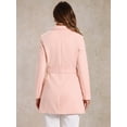 thumbnail image 4 of INSPIRE CHIC Women's Notch Lapel Double Breasted Belted Long Trenchcoat, 4 of 7