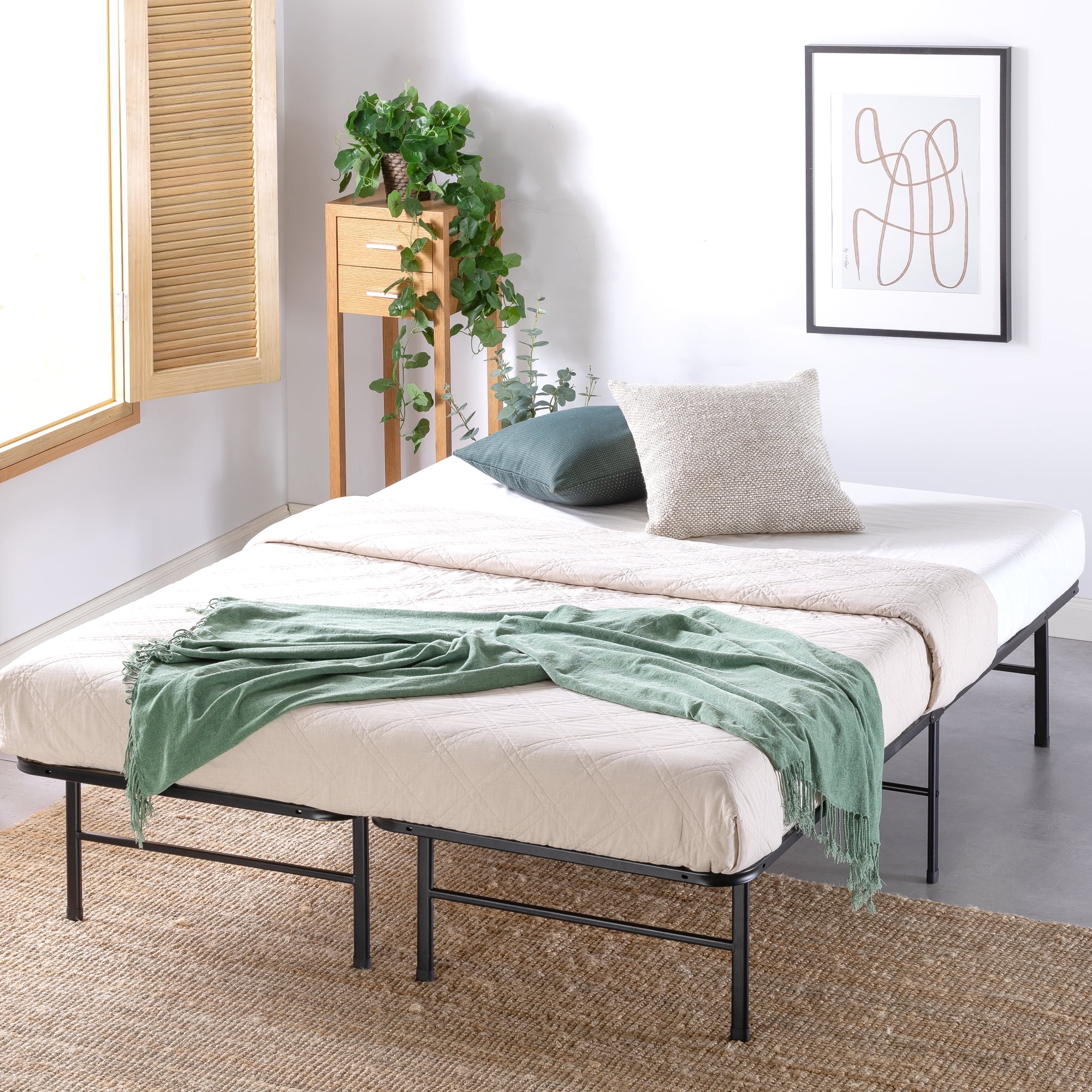 Zinus Smartbase 14" Essential Bed Frame Foundation with Bamboo Slats, Full