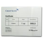 1 oz Platinum Bar - Credit Suisse (.9995 Fine, w/Assay)