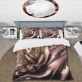 thumbnail image 2 of Designart "Glamorous Pink and Gold Flowers V" Floral Bedding Covert Set - Traditional Pink Bed Set With 1 Shams, 2 of 6
