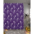 thumbnail image 2 of Halloween Skeleton Purple Shower Curtain Set ，Waterproof Fabric Shower Curtains Shower Curtains for Bathroom,Bathroom Decor 72"x84", 2 of 6