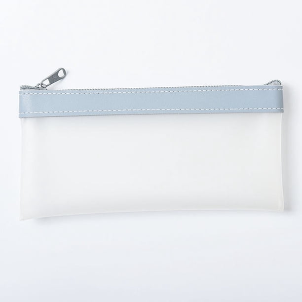 Estuche de PVC transparente con cremallera para lápices, artículos de tocador, bolígrafos, lápices, estuche de viaje, neceser para maquillaje y cosméticos.