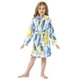 thumbnail image 6 of FORMRS Niños Bathrobe Unisex Hooded Robe Soft Plush Pajamas Sleepwear, Size 2-3T, Light Blue Lemon, 6 of 7