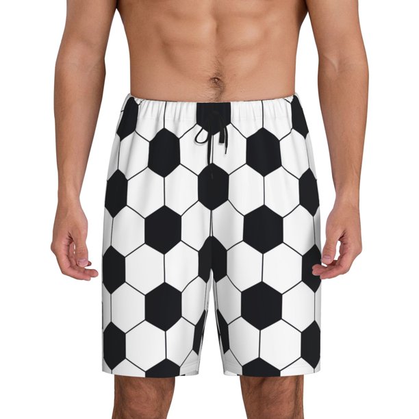 Fotbe Soccer Ball Pantalones Cortos de Pijama para Hombre, Ropa de Dormir, Pantalones de Pijama Cortos para Hombre-Small