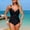 A479 Black, variant on Women's One Piece Swimsuits V Neck Cross Front Ruched Tummy Control Monokini Slimming Bathing Suits Flattering Full Coverage Beachwear