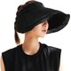 thumbnail image 5 of 1 Uds gorra con visera de lino para mujer sombrero de sol de playa ala ancha protección solar sombrero flexible de verano plegable ajustable versión europea ER, 5 of 5