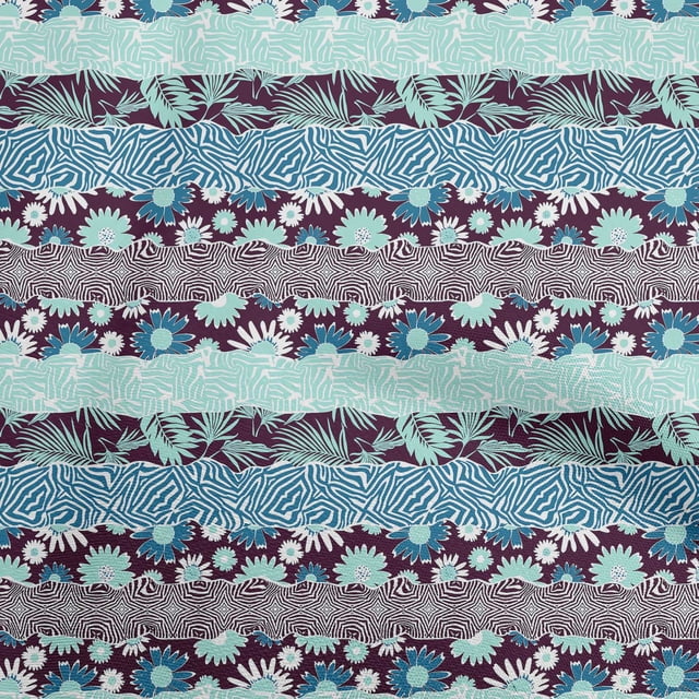oneOone Tissu Georgette Viscose Chocolat Brun Matériel de Robe Florale Tissu Imprimé Tissu au Mètre 42 Pouces de Large