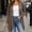 Brown, variant on Liuinsasek Women's Cardigan Fashion Casual Comfortable Solid Long Sleeve Clothing Top with Asymmetrical Hem Lightweight and Flowing Spring/Fall Clothing