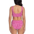 thumbnail image 3 of Kdxio Leopard Print Women's 2 Piece High Waisted Wrap Spaghetti Strap Summer Swimsuit Bikini Set-, 3 of 7