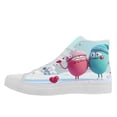 thumbnail image 3 of Coolcustomize Women's Cute Couple & Hug Me Design High-top Sneakers, Lace-Up Round Toe Casual Shoes, Fabric Upper&Rubber Sole, Cute Couple Characters Canvas Shoes for Valentine's Day & Casual Attire, 3 of 9