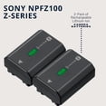 thumbnail image 3 of Batería de cámara recargable Sony NPFZ100 Serie Z (x2) con cargador, 3 of 7