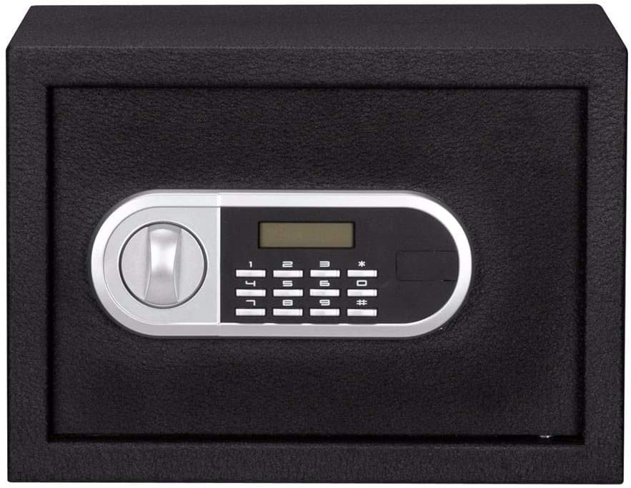 9.8" Medium Removable Tray Home Security Jewelry Cash Storage Case Lockbox Black 