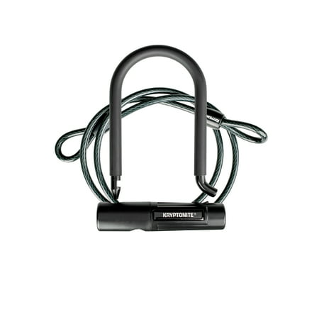 Kryptonite TKO Bicycle Security Mini U-Lock & 4' Double Loop Cable Combo (Best Combo Bike Lock)