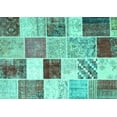 thumbnail image 1 of Ahgly Company Machine Washable Indoor Rectangle Patchwork Turquoise Blue Transitional Area Rugs, 2' x 3', 1 of 4