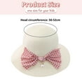 thumbnail image 2 of 50-52cm hat circumference children's bow fisherman basin hat summer sunscreen big brimmed straw hat outdoor sunshade straw hatMilky white, 2 of 5
