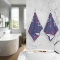 thumbnail image 5 of Coolnut Hand Towels White Red Stars Patterned 2 PCS, Cotton Bath Towel for Drying Face Hands Body Decorative Water Absorbent Lightweight Towels for Bathroom Ktichen Travel Gym, 16"x28", 5 of 6