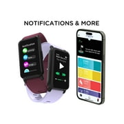 iTech Active 3 Unisex Adult Smartwatch Fitness Tracker, Merlot, Silicone Strap