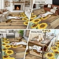 thumbnail image 6 of 8x10 Area Rugs for Living Room, Farmhouse Cow Non Slip Area Rugs for Kitchen Bedroom Entryway, Vintage Country Sunflower Brown Wood Washable Carpet Runner Rug Floor Mats for Bedroom Home Decor, 6 of 9