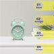 thumbnail image 3 of Mini reloj despertador analógico retro de 3 pulgadas sin tictac para niños con luz de fondo, sin repetición, funciona con batería, campana fuerte para personas que duermen mucho, verde menta sin bate JAMW Sencillez, 3 of 5
