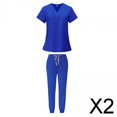 thumbnail image 1 of 2x Conjunto De Uniforme Médico Femenino, Ropa De Trabajo De Enfermera Lavable A Máquina Para Salón De Belleza, 1 of 10