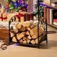 thumbnail image 5 of Costway 19'' Firewood Storage Rack Leaf Patterns  Firewood Storage Holder, 5 of 10