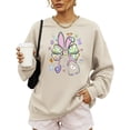 thumbnail image 5 of Easter Nurse Sweatshirt for Women - Cute Bunny Bow Stethoscope Graphic Tee Sand Sweatshirt Adult Medium, 5 of 7