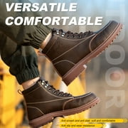 OwnShoe Steel Toe Work Boots for Men Women Leather Safety Shoes Lightweight Industrial Sneakers