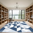 thumbnail image 2 of ODIKA 6'x9' Machine Washable Non-Slip Area Rug, Geometric Navy Blue High Traffic Rug, Blue, 1060432, 2 of 7