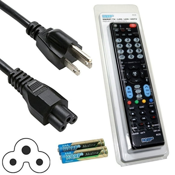 HQRP AC Power Cord and Remote Control for LG 55LF6000 55LF6100 55LF6300 HDTV LCD LED Plasma TV