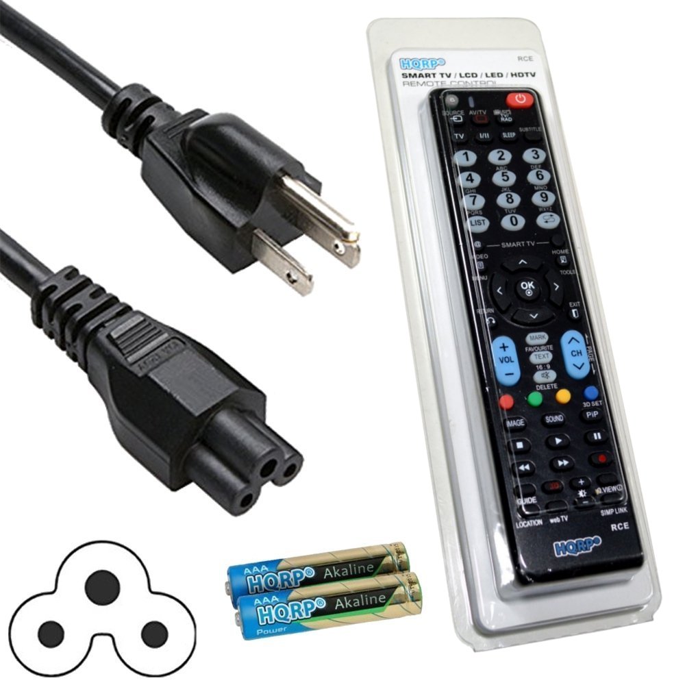 Kentek 10ft AC Power Cord For LG TV – Mickey Mouse To US Plug – 18 AWG UL/CSA