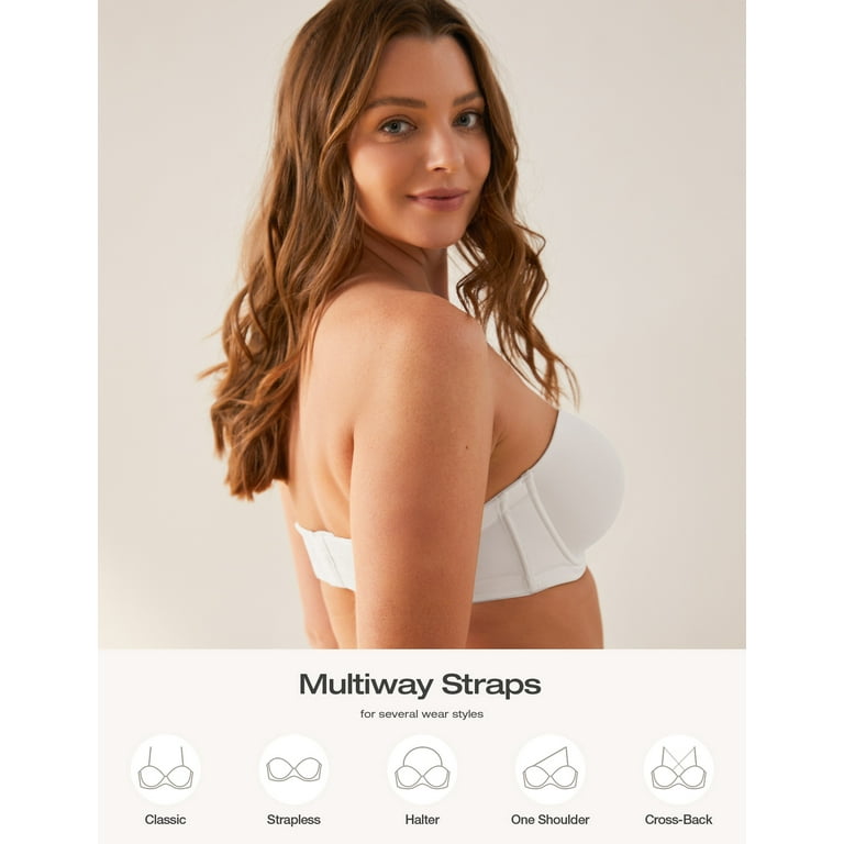 Women's Underwire Contour Multiway Strapless Bra Plus Size Push Up