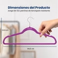 thumbnail image 2 of Ganchos de Terciopelo Premium Serenelife, Ahorradores de Espacio, Resistentes, con Gancho Metálico Giratorio de 360°, para Trajes, Pantalones y Vestidos, Morado, Pack 150, 2 of 7