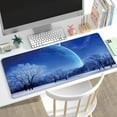 thumbnail image 5 of 31.5x11.8 Inch Winter Snow Moon Landscape Long Extended Large Gaming Mouse Pad with Stitched Edges Keyboard Mouse Mat Desk Pad, 5 of 5
