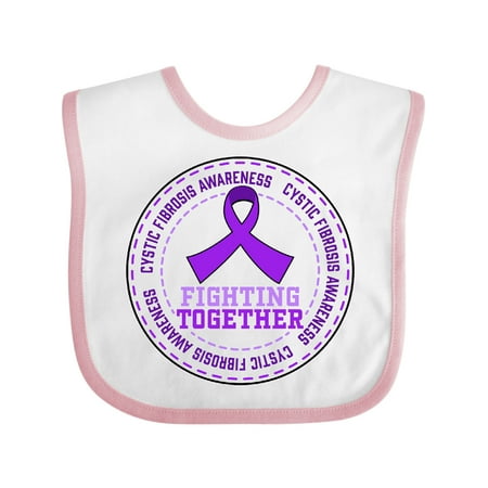 

Inktastic Fighting Together- Cystic Fibrosis Awareness Purple Ribbon Gift Baby Boy or Baby Girl Bib