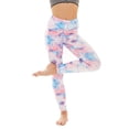 thumbnail image 4 of SELONE Tights for Women Workout High Waist Sports Yogalicious Print Patterned Tie Dye Utility Dressy Everyday Soft Lifting Leggings Capri Jeggings for Women Athletic Leggings for Women 35-Pink M, 4 of 7