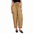 thumbnail image 2 of Aueoeo Women's Cotton Linen Pants Wide Leg Drawstring Elastic Waist Pants Lightweight Flowy Straight Leg Pant With Big Pockets, 2 of 6