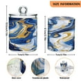 thumbnail image 2 of 4 Pack Qtip Holder Dispenser Blue Gold Marble Clear Plastic Storage Apothecary Jars for Cotton Swabs Balls Pads Floss, 2 of 7